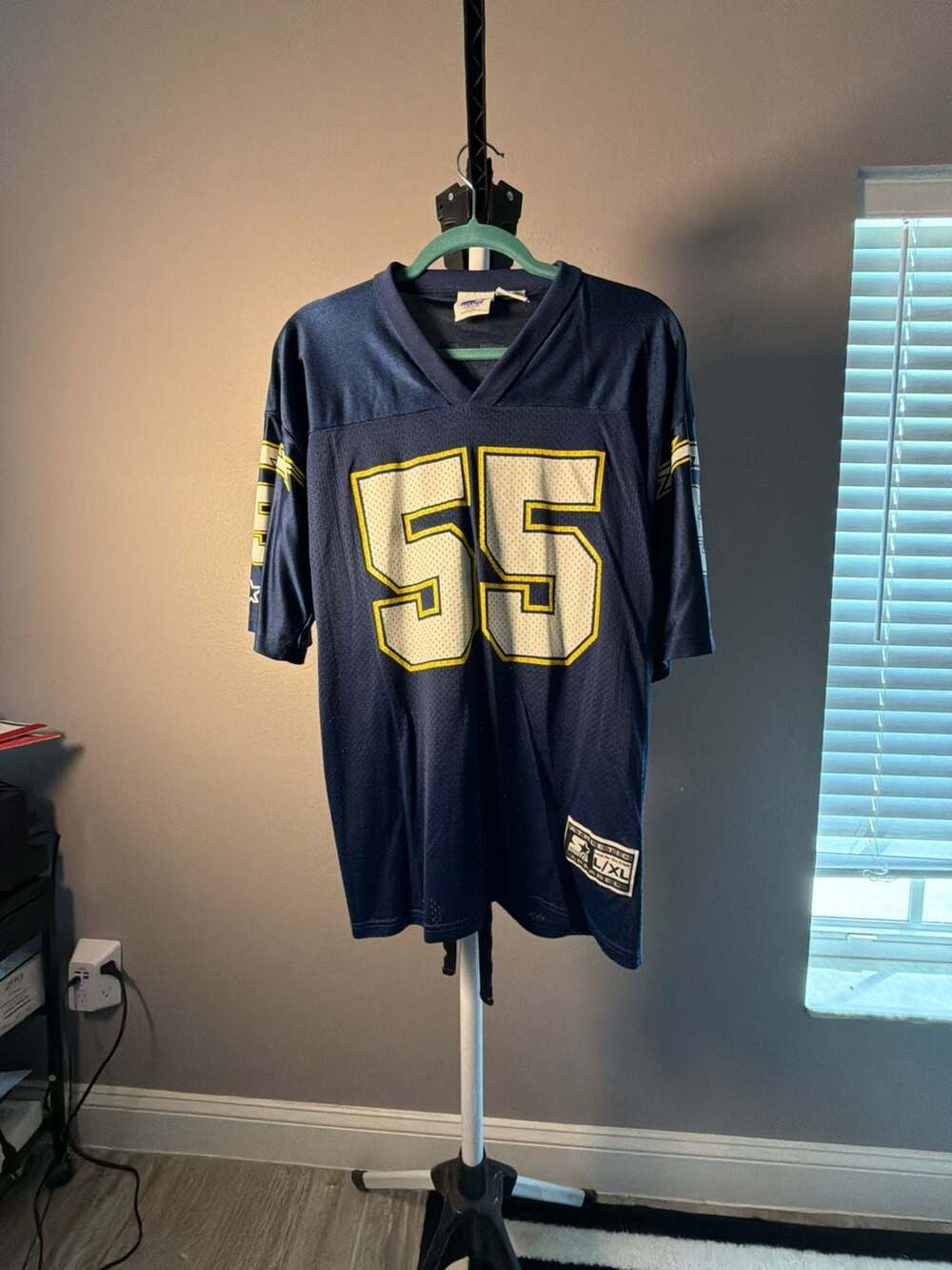 Vintage Starter San Diego Chargers Junior Seau #55 Navy Blue Football Jersey L/X
